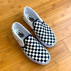 Vans Checkerboard Checkered Black White Slip On